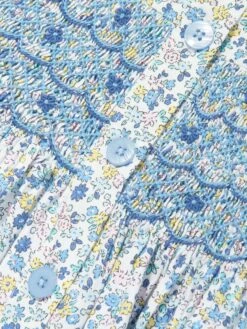 Girls Floral Smocked Button Front Dress In Multicolour -Monna Clothing Shop RACS4064 MULTICOLOURED 3