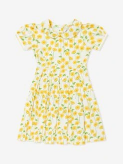 Girls Buttercup Jersey Dress In Yellow -Monna Clothing Shop RACS4065 YELLOW 1