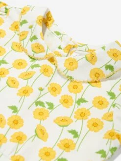 Girls Buttercup Jersey Dress In Yellow -Monna Clothing Shop RACS4065 YELLOW 3