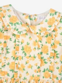 Girls Marigold Frill Dress In Yellow -Monna Clothing Shop RACS4066 YELLOW 4