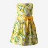 Girls Tulip Sash Dress In Yellow -Monna Clothing Shop RACS4068 YELLOW 1