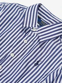 Ralph Lauren Girls Blue Striped Cotton Shirt Dress -Monna Clothing Shop RALA0194 BL001 3 8137c20b 03fc 4014 96aa f5465a3be55a