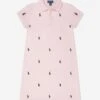 Girls Embroidered Polo Dress In Pink -Monna Clothing Shop RALA3245 HINT OF PINK 1