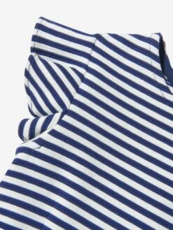 Girls Striped Ruffle Dress In Navy 9 Girls Striped Ruffle Dress In Navy -Monna Clothing Shop RALS3285 RUSTIC NAVY WHITE 4
