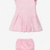 Baby Girls Striped Ruffle Dress In Pink -Monna Clothing Shop RALS4049 COURSE PINK W WHITE 1
