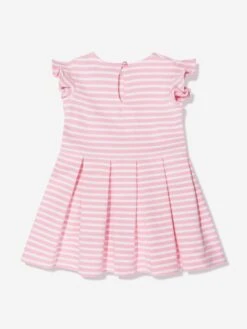 Baby Girls Striped Ruffle Dress In Pink -Monna Clothing Shop RALS4049 COURSE PINK W WHITE 3