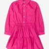 Girls Tiered Shirt Dress In Pink
