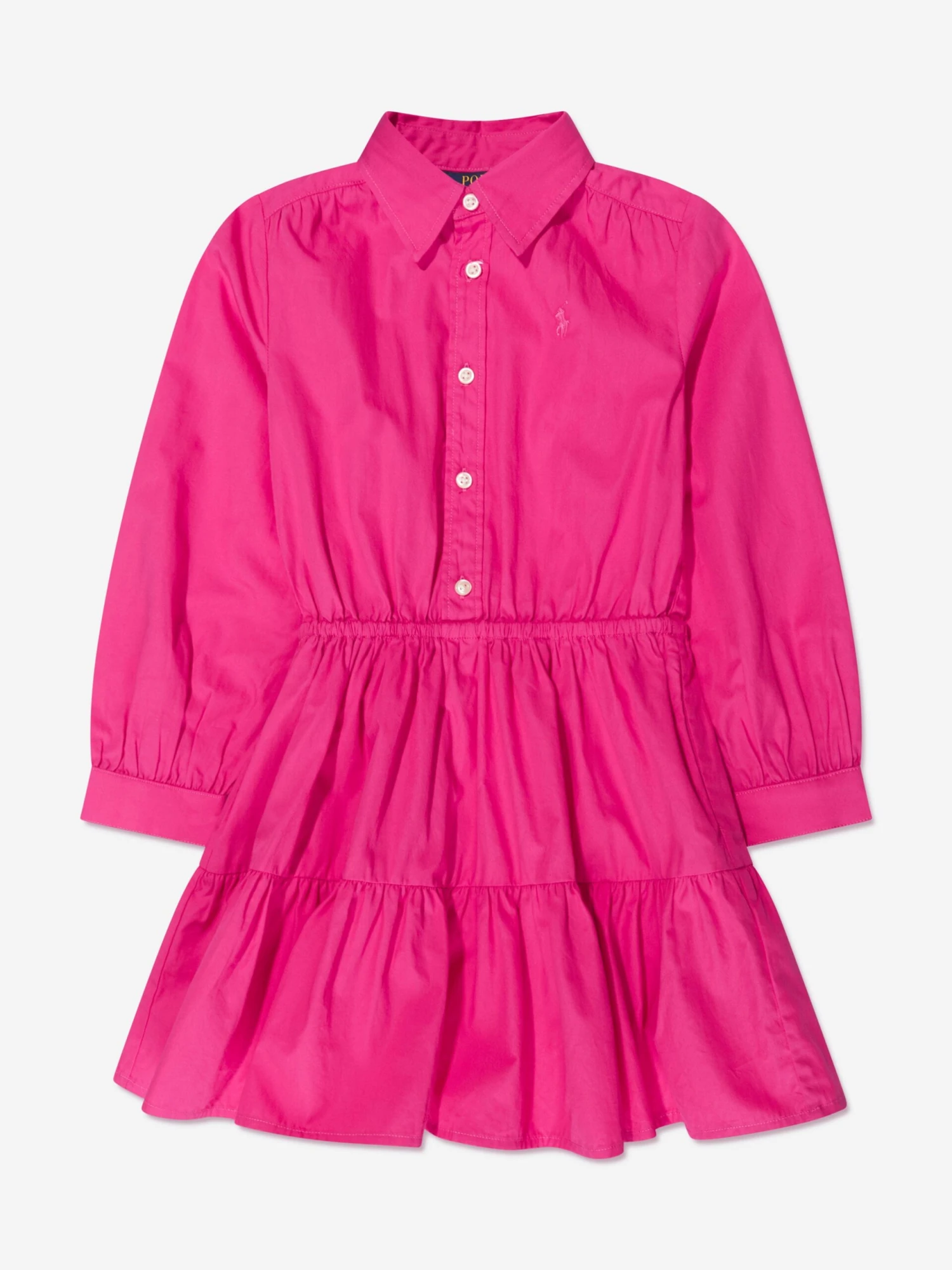Girls Tiered Shirt Dress In Pink 3 Girls Tiered Shirt Dress In Pink