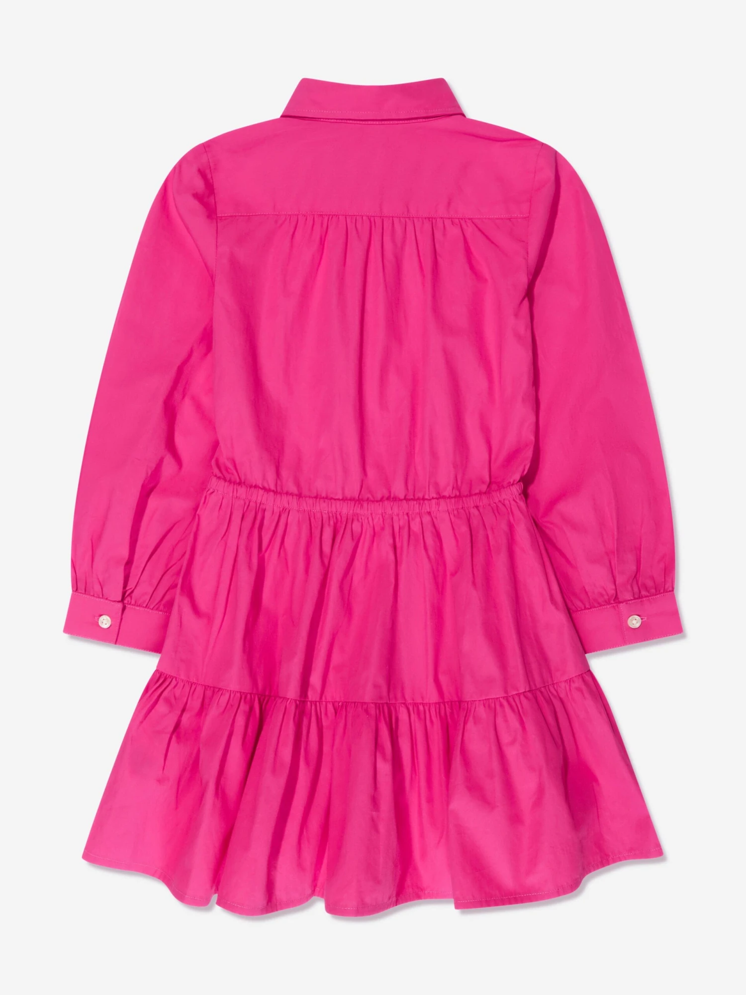 Girls Tiered Shirt Dress In Pink 4 Girls Tiered Shirt Dress In Pink - Image 2