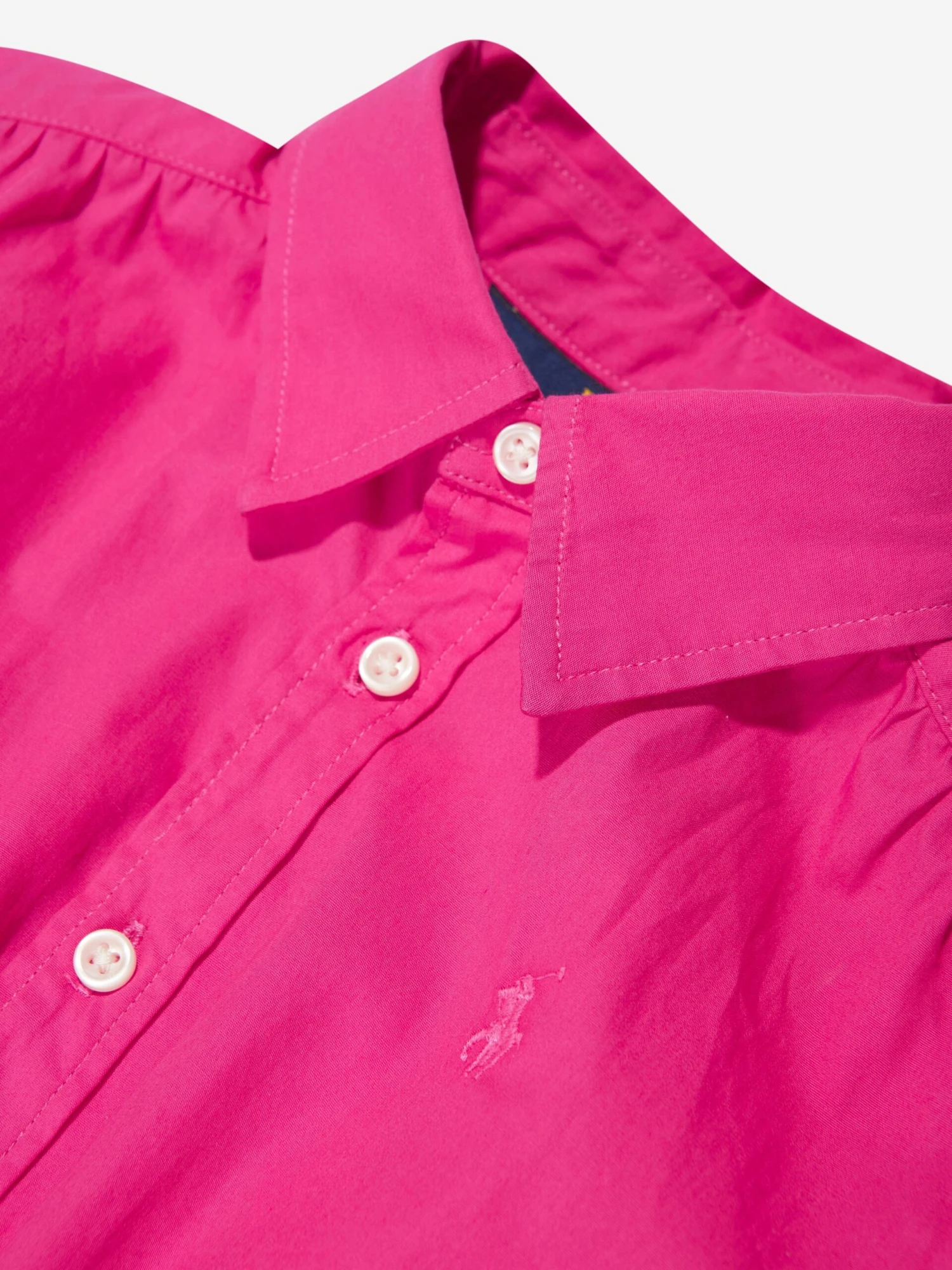 Girls Tiered Shirt Dress In Pink 5 Girls Tiered Shirt Dress In Pink - Image 3