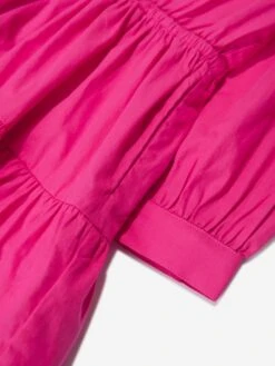 Girls Tiered Shirt Dress In Pink 13 Girls Tiered Shirt Dress In Pink -Monna Clothing Shop RALS4074 BRIGHT PINK 4