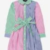Girls Striped Shirt Dress In Multicolour 2 Girls Striped Shirt Dress In Multicolour -Monna Clothing Shop RALS4075 MULTI 1