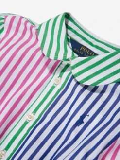 Girls Striped Shirt Dress In Multicolour -Monna Clothing Shop RALS4075 MULTI 3