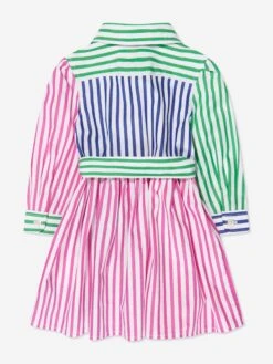 Girls Striped Shirt Dress In Multicolour -Monna Clothing Shop RALS4075 MULTI 7