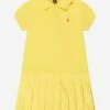 Girls Polo Dress In Yellow -Monna Clothing Shop RALS4077 CHROME YELLOW W BRIGHT PINK 1