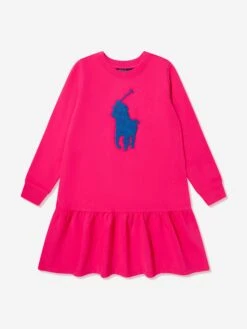 Girls Logo Jersey Dress In Pink
