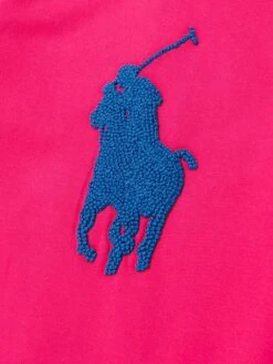 Girls Logo Jersey Dress In Pink 8 Girls Logo Jersey Dress In Pink -Monna Clothing Shop RALS4088 BRIGHT PINK W BLUE 3