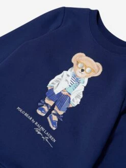 Girls Bear Fleece Dress In Navy -Monna Clothing Shop RALS4096 NEWPORT NAVY 4