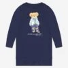 Girls Bear Sweater Dress In Navy 1 Girls Bear Sweater Dress In Navy -Monna Clothing Shop RALS4097 NEWPORT NAVY 1