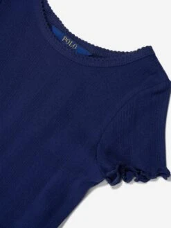 Girls Pointelle Day Dress In Navy -Monna Clothing Shop RALS4133 NEWPORT NAVY 3