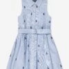 Girls Sleeveless Shirt Dress In Blue -Monna Clothing Shop RALS4227 BLUE HYACINTH 1