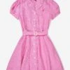 Girls Gingham Shirt Dress In Pink -Monna Clothing Shop RALS4238 BELMONT PINK WHITE 1