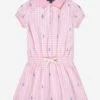Girls Gingham Polo Dress In Pink -Monna Clothing Shop RALS4243 GINGHAMCARMELPINKBLUEHYACINTH 1