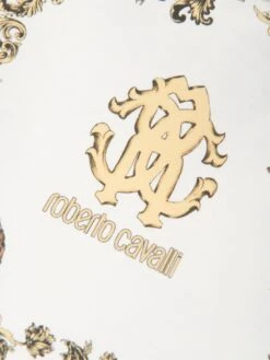 Roberto Cavalli Girls Arabesque Fleece Dress In White -Monna Clothing Shop ROBS4003 MILKY WHITE 3