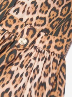 Roberto Cavalli Girls Heritage Leopard Dress In Brown -Monna Clothing Shop ROBS4004 LEOPARD 4