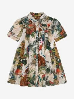Roberto Cavalli Girls Botany Shirt Dress In White