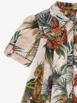 Roberto Cavalli Girls Botany Shirt Dress In White 7 Roberto Cavalli Girls Botany Shirt Dress In White -Monna Clothing Shop ROBS4005 MULTICOLOR 3