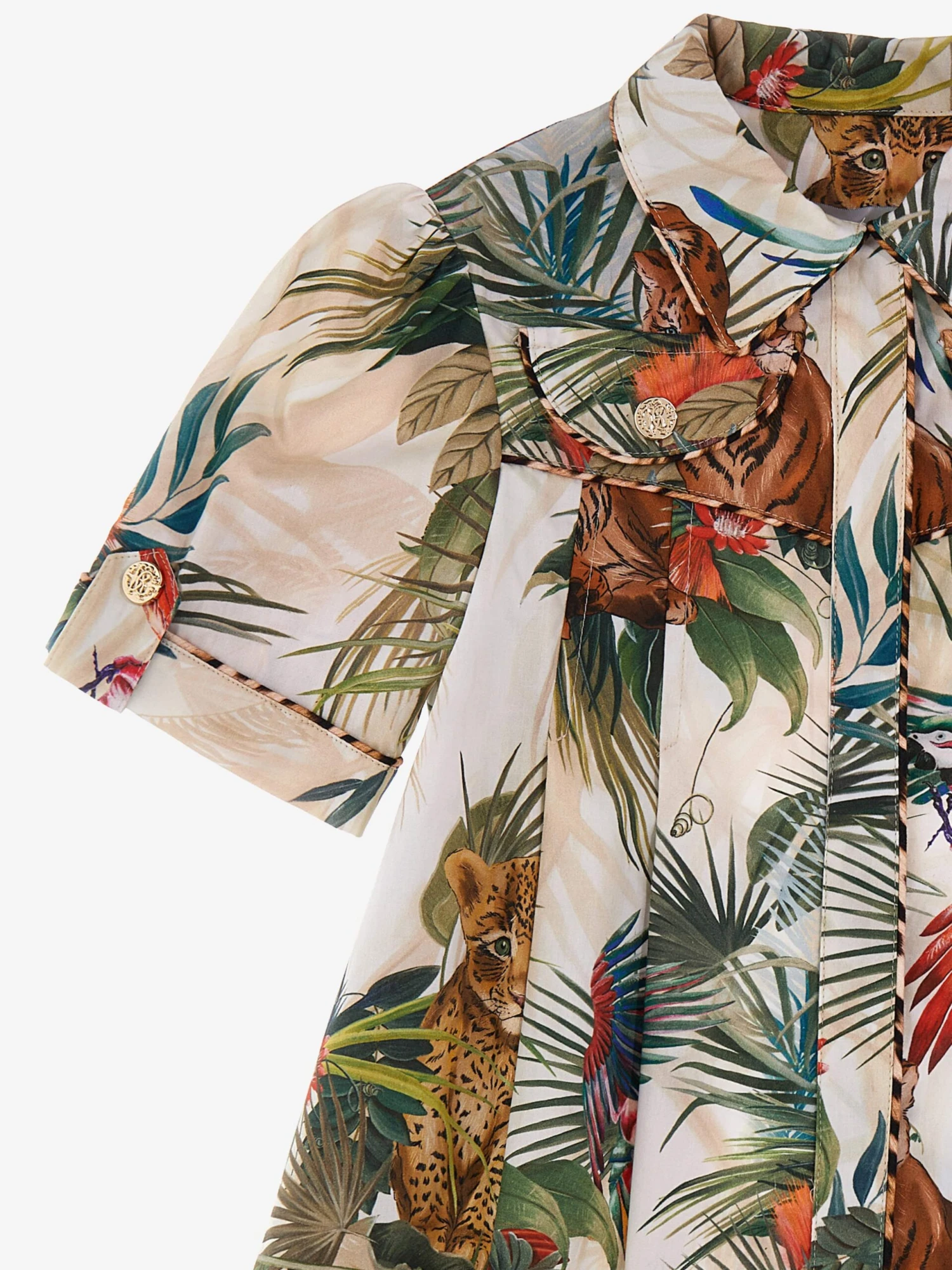 Roberto Cavalli Girls Botany Shirt Dress In White 5 Roberto Cavalli Girls Botany Shirt Dress In White - Image 3