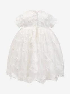 Baby Girls Christening Dress And Bonnet In Ivory -Monna Clothing Shop SARA3007 AS SAMPLE IVORY 3