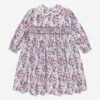 Girls Floral Print Dress In Ivory