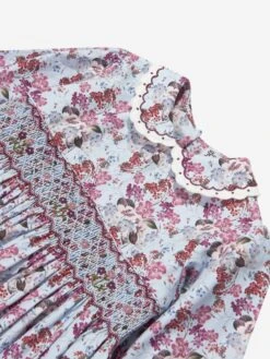 Girls Floral Print Dress In Ivory -Monna Clothing Shop SARA3025 A S IVORY PINK GREY 3