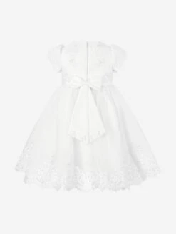 Girls Ceremonial Ballerina Length Dress In White 10 Girls Ceremonial Ballerina Length Dress In White -Monna Clothing Shop SARA3040 WHITE 2