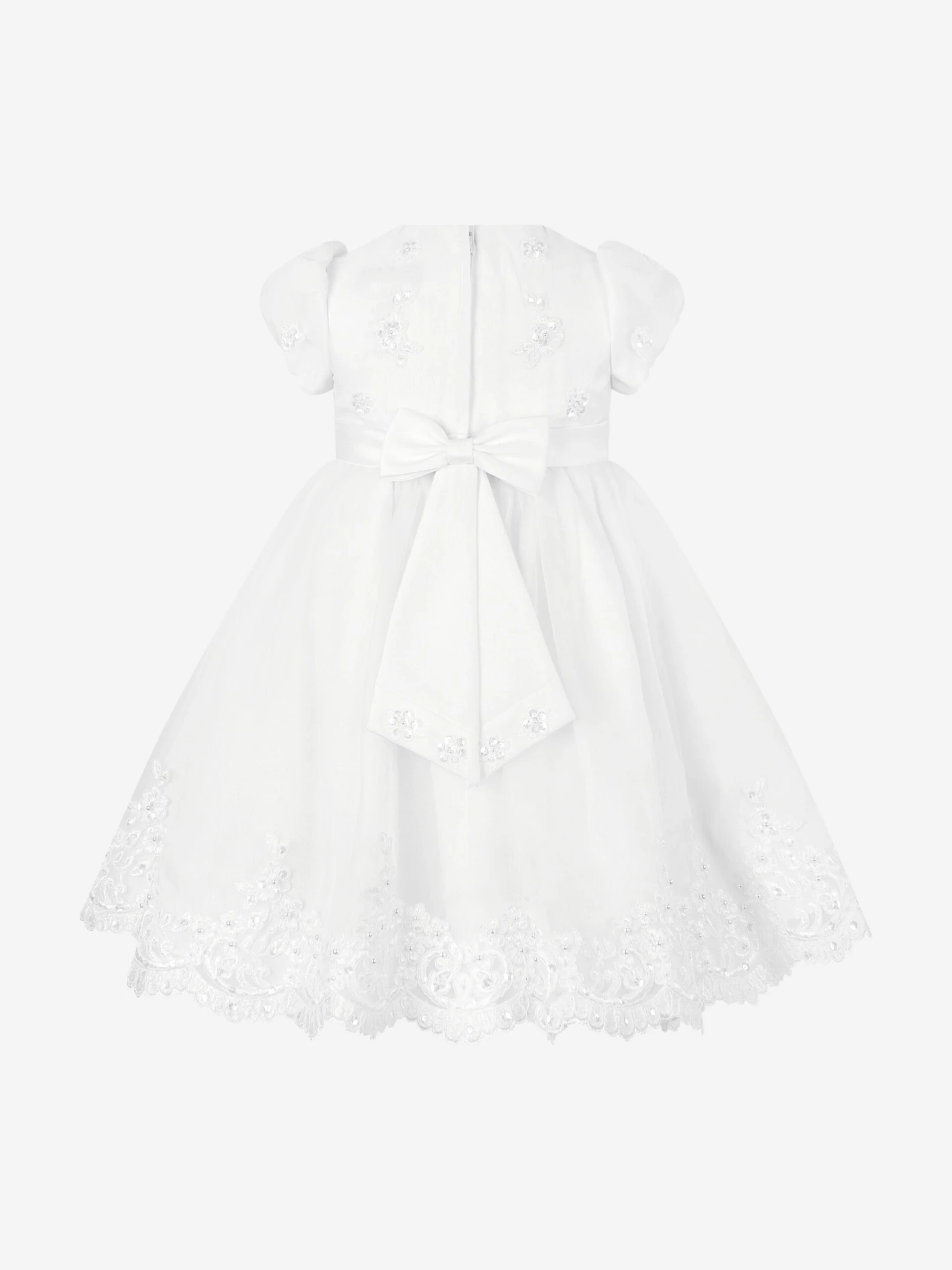 Girls Ceremonial Ballerina Length Dress In White 5 Girls Ceremonial Ballerina Length Dress In White - Image 3