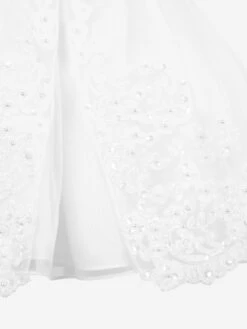 Girls Ceremonial Ballerina Length Dress In White 13 Girls Ceremonial Ballerina Length Dress In White -Monna Clothing Shop SARA3040 WHITE 4