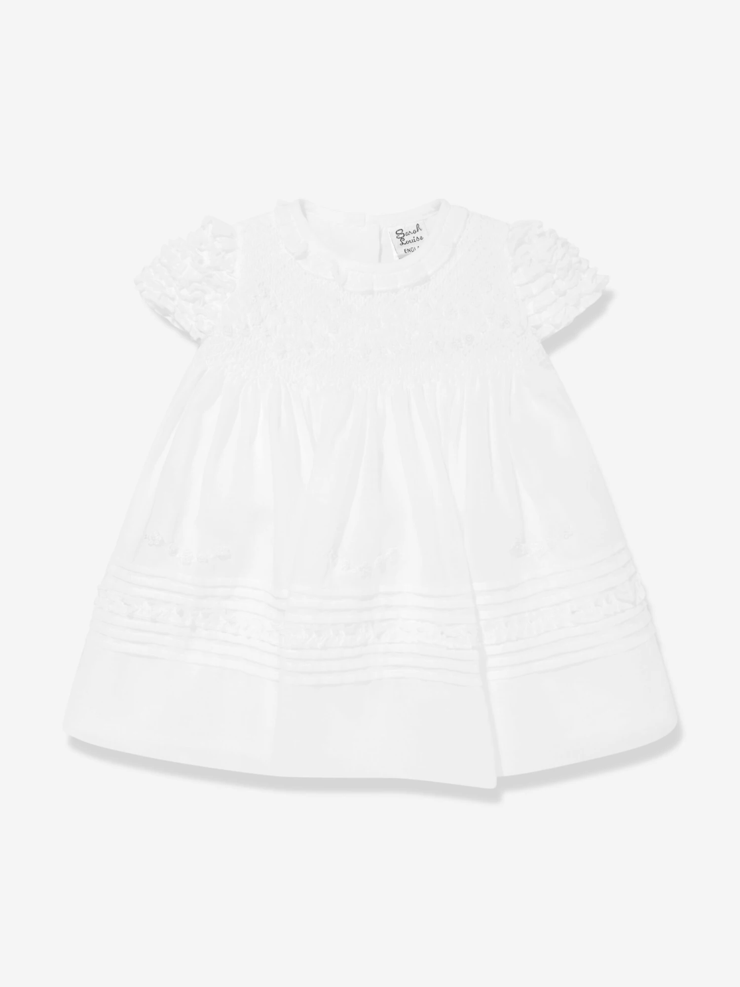 Baby Girls Dress And Bonnet In Ivory 4 Baby Girls Dress And Bonnet In Ivory - Image 2