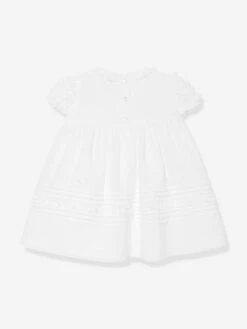 Baby Girls Dress And Bonnet In Ivory 8 Baby Girls Dress And Bonnet In Ivory -Monna Clothing Shop SARS4002 IVORY 3