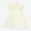 Baby Girls Embroidered Dress In Yellow