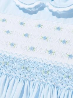 Girls Sleeveless Smocked Dress In Blue -Monna Clothing Shop SARS4007 BLUE WHITE 3