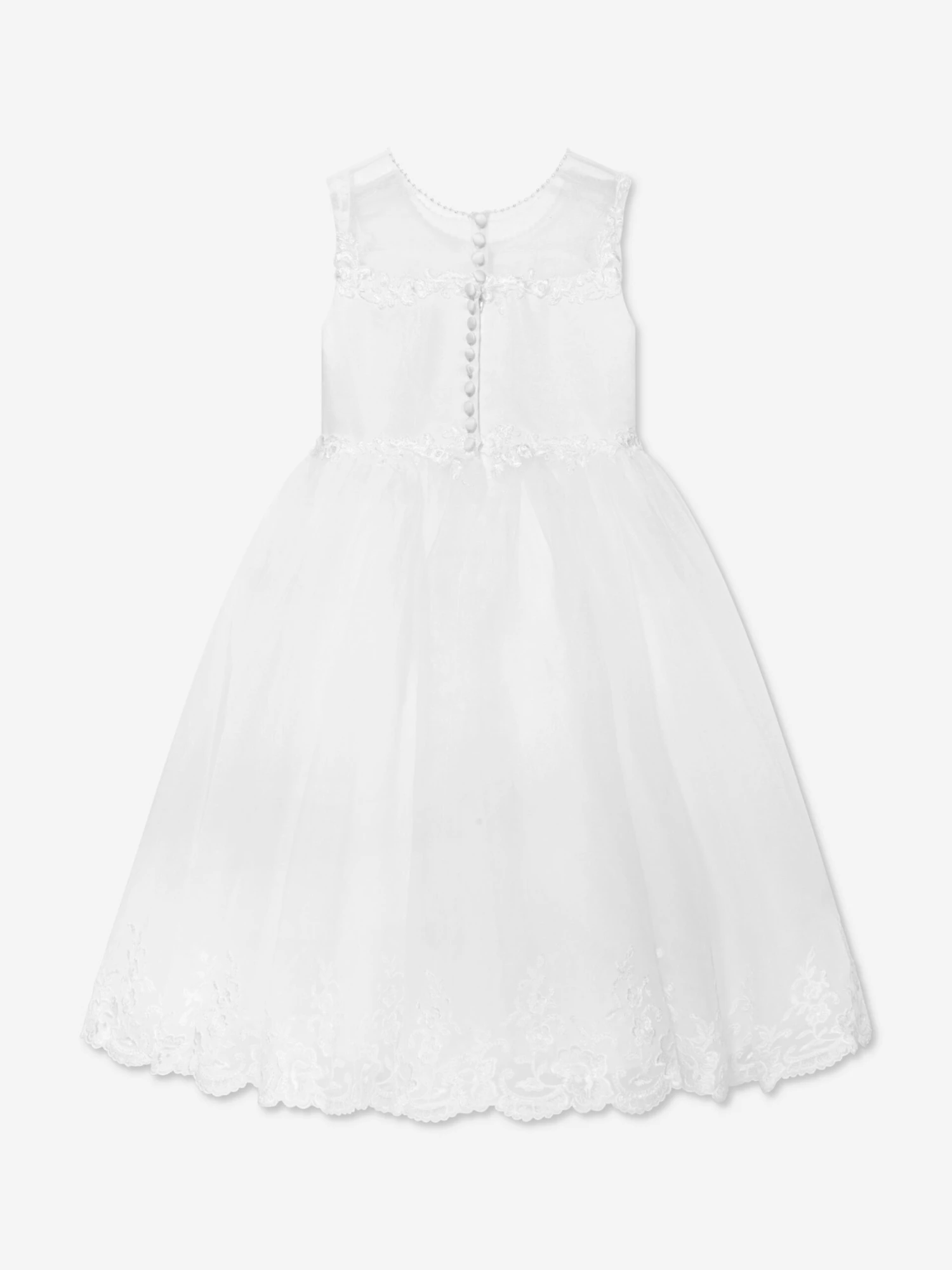 Girls Ceremonial Ballerina Length Dress In Ivory 4 Girls Ceremonial Ballerina Length Dress In Ivory - Image 2
