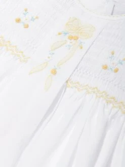 Baby Girls Embroidered Dress In White -Monna Clothing Shop SARS4019 WHITE LEMON MINT 3