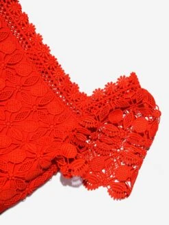 SELF PORTRAIT Girls Petal Lace Tiered Mini Dress In Red 11 SELF PORTRAIT Girls Petal Lace Tiered Mini Dress In Red -Monna Clothing Shop SELFPORTRAIT D51446 4