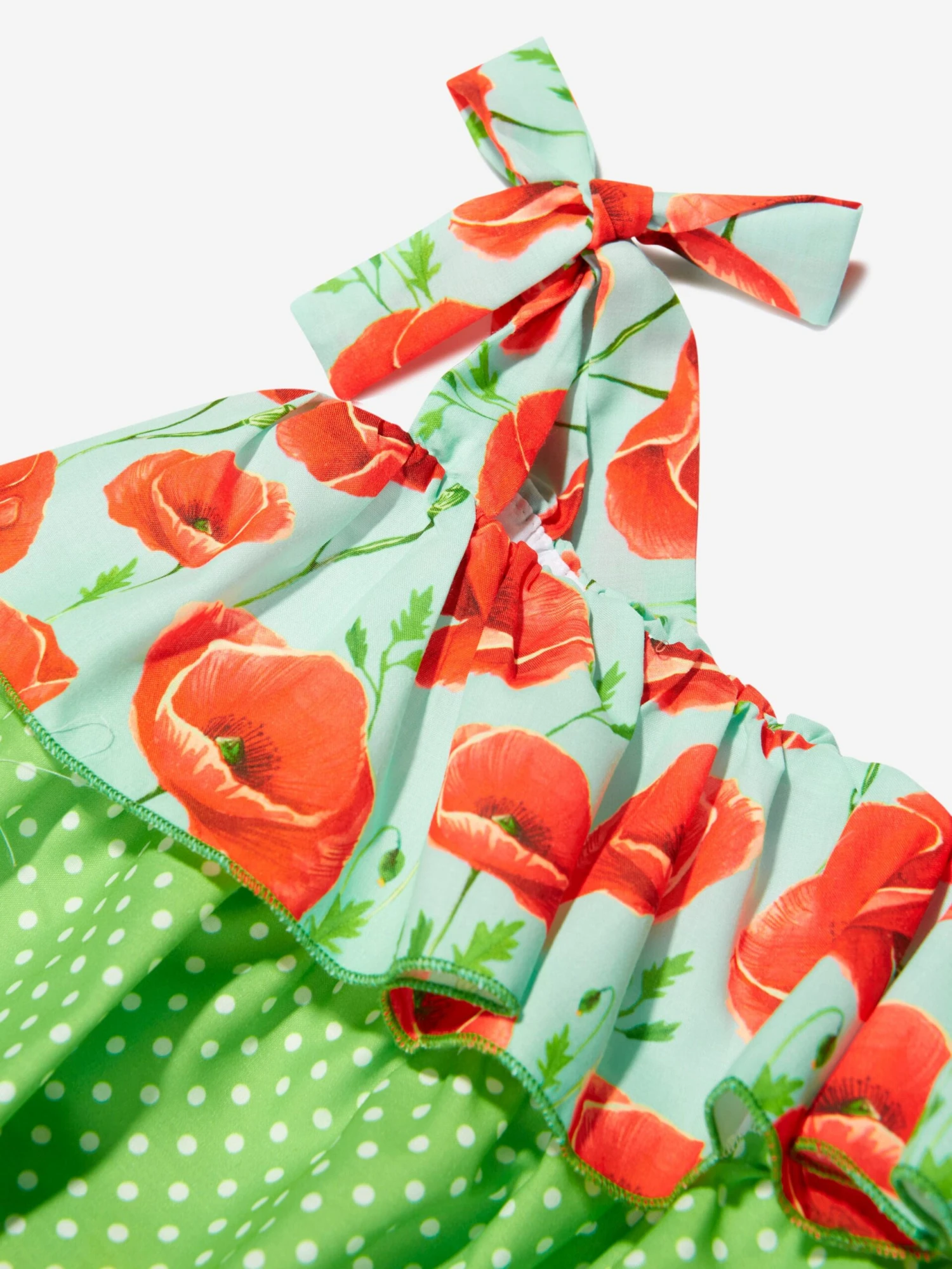 Girls Ruffle Poppy Dress In Turquoise 5 Girls Ruffle Poppy Dress In Turquoise - Image 3