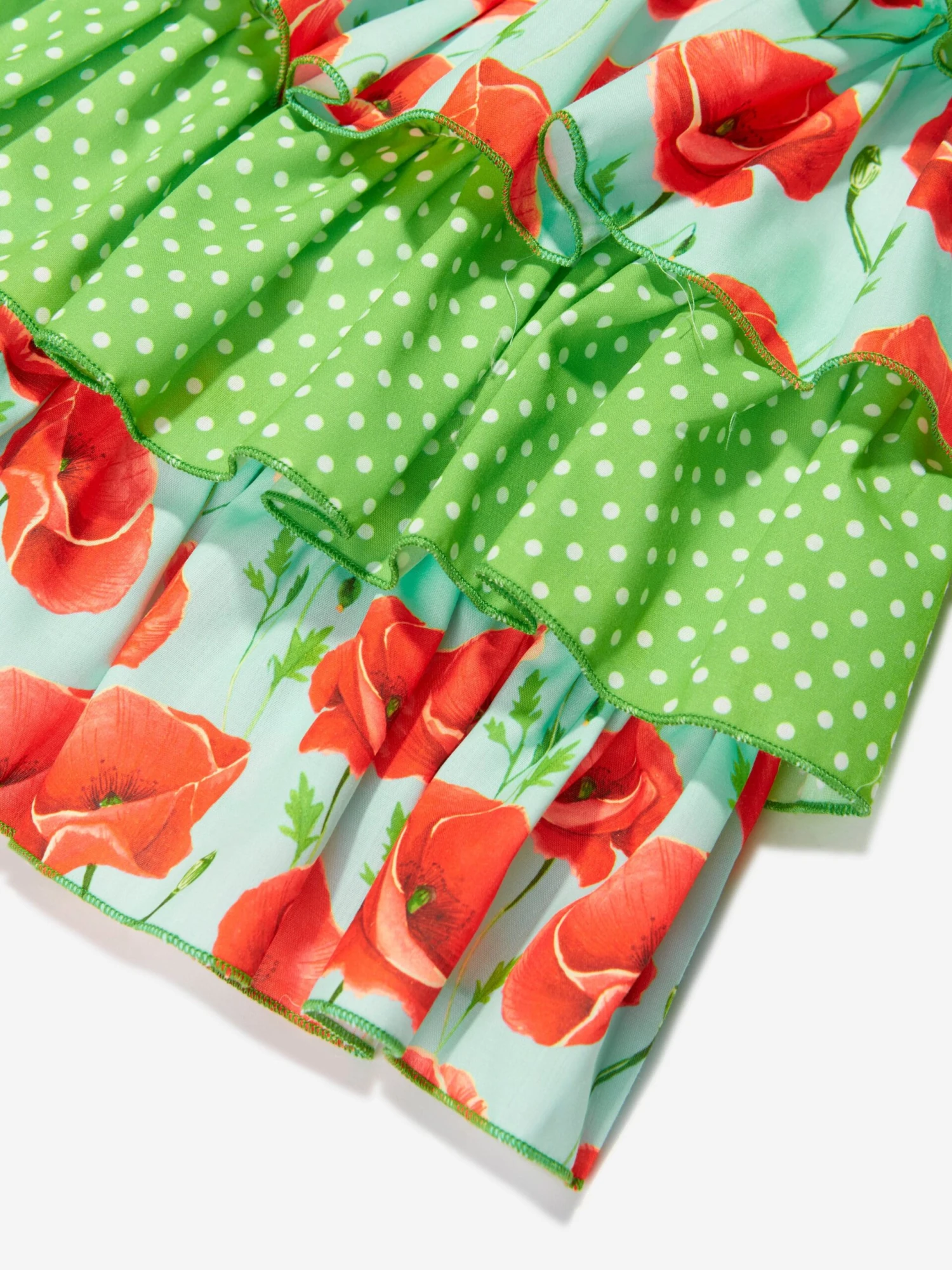 Girls Ruffle Poppy Dress In Turquoise 6 Girls Ruffle Poppy Dress In Turquoise - Image 4