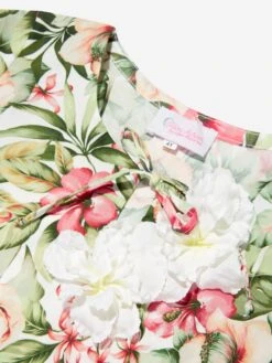 Girls Floral Dress In White -Monna Clothing Shop SELS3029 WHITE 3