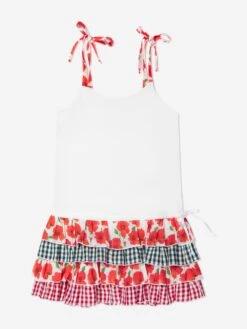 Girls Beach Dress In White