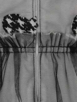 Houndstooth Heart Embroidered Dress -Monna Clothing Shop SIMOS005 930BC 4